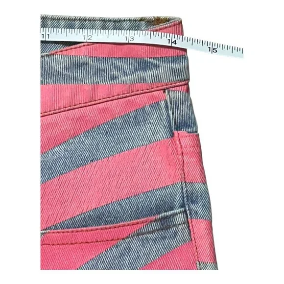 MSFTSrep Jaden Smith Straight Leg Logo Print Jeans Blue Pink Swirl Size 28 - Picture 9 of 13